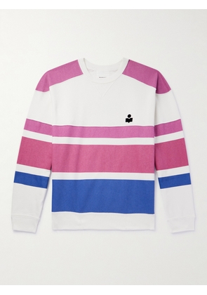 Marant - Logo-Flocked Striped Cotton-Blend Jersey Sweatshirt - Men - Purple - S