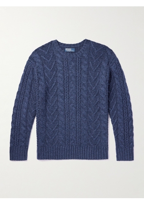 Polo Ralph Lauren - Cable-Knit Cotton, Cashmere and Hemp-Blend Sweater - Men - Blue - S