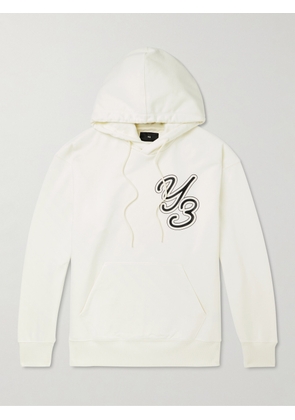 Y-3 - Logo-Print Organic Cotton-Jersey Hoodie - Men - White - XS