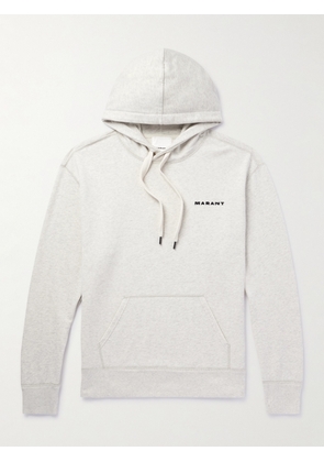 Marant - Marcello Logo-Embroidered Cotton-Blend Jersey Hoodie - Men - White - S