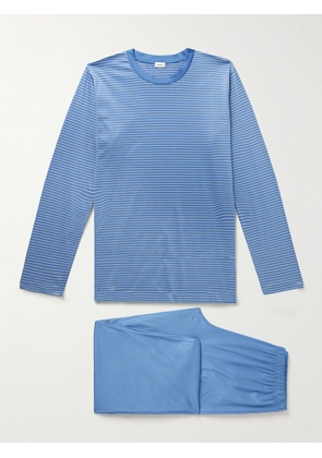 Zimmerli - Striped Mercerised Filo di Scozia Cotton-Jersey Pyjama Set - Men - Blue - S