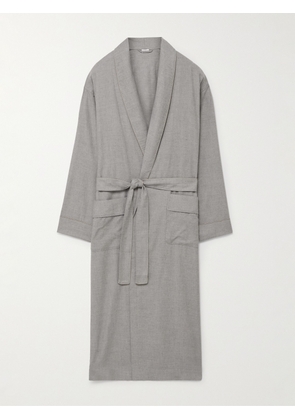 Zimmerli - Cotton and Wool-Blend Flannel Robe - Men - Gray - S