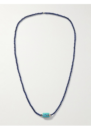 Luis Morais - Gold, Turquoise, Enamel and Glass Beaded Necklace - Men - Blue