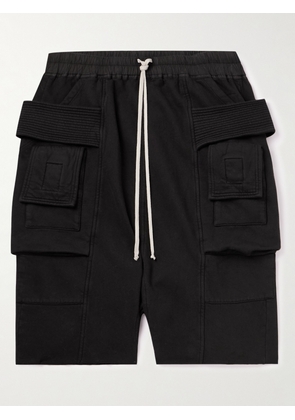 DRKSHDW By Rick Owens - Luxor Creatch Garment-Dyed Cotton-Jersey Drawstring Cargo Shorts - Men - Red - XS