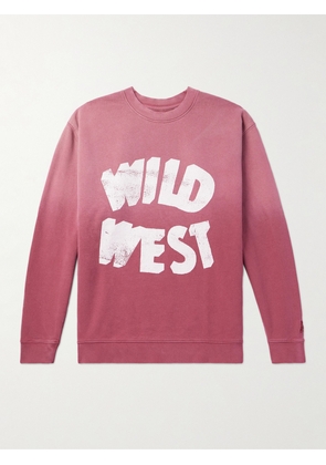 One Of These Days - Wild West Distressed Printed Cotton-Jersey Sweatshirt - Men - Red - S