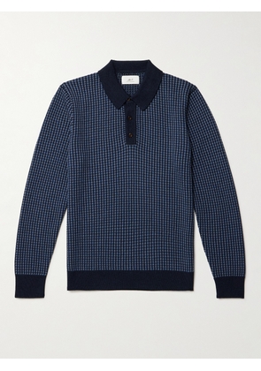 Mr P. - Bridget Striped Merino Wool Polo Shirt - Men - Blue - XS