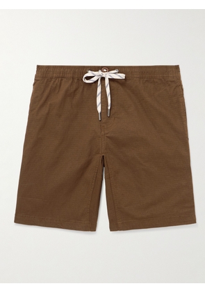 Onia - All Terrain Straight-Leg Stretch Cotton-Ripstop Drawstring Shorts - Men - Brown - S
