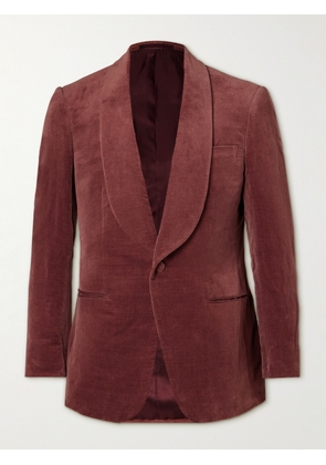 Kingsman - Slim-Fit Shawl-Collar Cotton and Linen-Blend Velvet Tuxedo Jacket - Men - Pink - IT 46