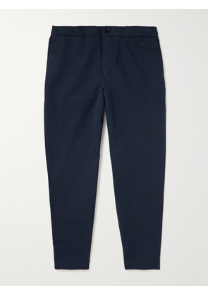 Mr P. - James Tapered Cotton and Linen-Blend Twill Drawstring Trousers - Men - Blue - 28