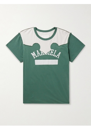 Maison Margiela - Logo-Print Cotton-Jersey T-Shirt - Men - Green - XS