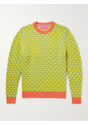 The Elder Statesman - Brick Jacquard-Knit Cashmere Sweater - Men - Green - S
