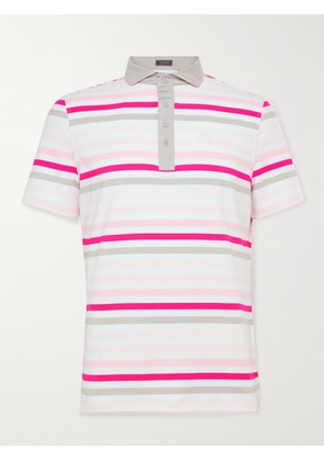G/FORE - Slim-Fit Striped Tech-Jersey Golf Polo Shirt - Men - Pink - S