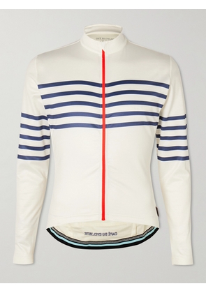 CAFE DU CYCLISTE - Claudette Striped Wool-Blend Cycling Jersey - Men - White - XS