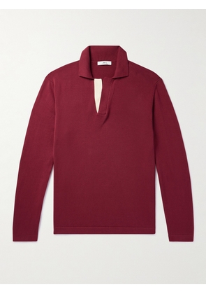 Mr P. - Colour-Block Cotton Polo Shirt - Men - Burgundy - XS