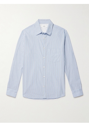 Mr P. - Pinstriped Cotton Oxford Shirt - Men - Blue - XS