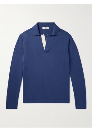 Mr P. - Colour-Block Cotton Polo Shirt - Men - Blue - XS