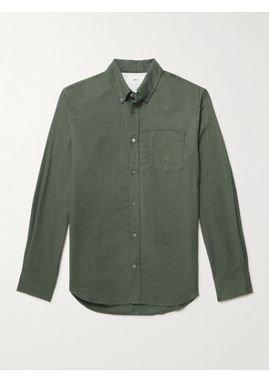 Mr P. - Oxford Cotton-Flannel Shirt - Men - Green - XS