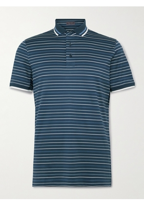 G/FORE - Striped Piqué Golf Polo Shirt - Men - Blue - S