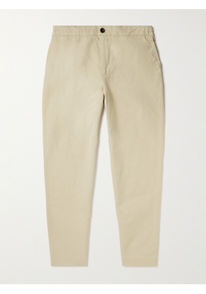 Mr P. - James Tapered Cotton and Linen-Blend Twill Drawstring Trousers - Men - Neutrals - 28