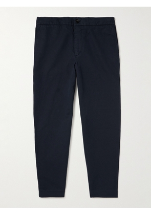 Mr P. - James Tapered Cotton and Linen-Blend Twill Drawstring Trousers - Men - Black - 28
