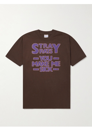 Stray Rats - You Make Me Sick Logo-Print Cotton-Jersey T-Shirt - Men - Brown - S
