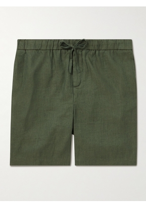 Frescobol Carioca - Felipe Wide-Leg Linen and Cotton-Blend Drawstring Shorts - Men - Green - UK/US 30