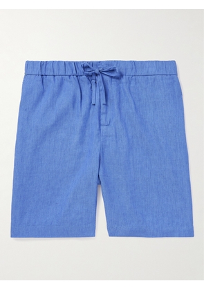 Frescobol Carioca - Felipe Wide-Leg Linen and Cotton-Blend Drawstring Shorts - Men - Blue - UK/US 30