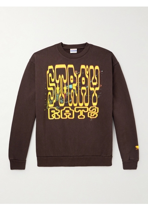 Stray Rats - PVM Logo-Print Cotton-Jersey Sweatshirt - Men - Brown - S