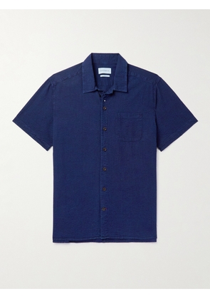 Oliver Spencer - Riviera Indigo-Dyed Cotton-Seersucker Shirt - Men - Blue - 15