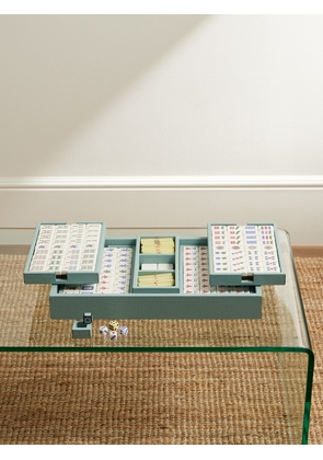 GIOBAGNARA - Full-Grain Leather-Wrapped Wood and Bakelite Mahjong Game Set - Men - Blue