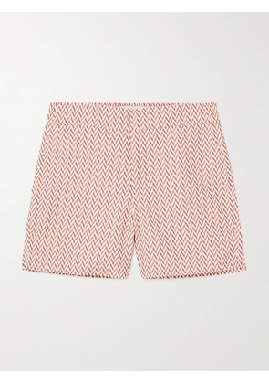 Frescobol Carioca - Copacabana Straight-Leg Mid-Length Printed Recycled Swim Shorts - Men - Orange - UK/US 28