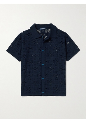 Frescobol Carioca - Raul Crocheted Cotton Shirt - Men - Blue - S