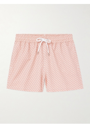 Frescobol Carioca - Angra Straight-Leg Mid-Length Printed Recycled Swim Shorts - Men - Orange - S
