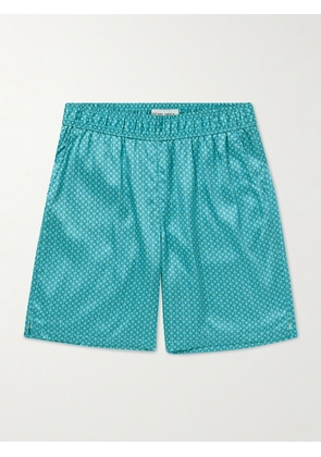 Frescobol Carioca - Palma Ipanema Straight-Leg Printed Silk-Satin Shorts - Men - Blue - S
