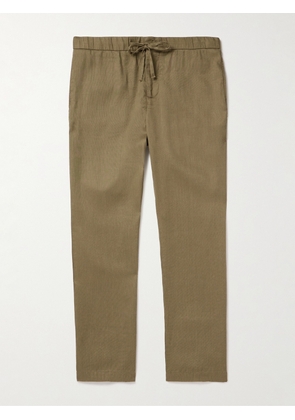 Frescobol Carioca - Oscar Straight-Leg Linen and Cotton-Blend Drawstring Trousers - Men - Green - UK/US 28
