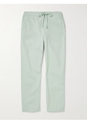 Frescobol Carioca - Mendes Straight-Leg Stretch Linen and Cotton-Blend Drawstring Trousers - Men - Green - UK/US 30