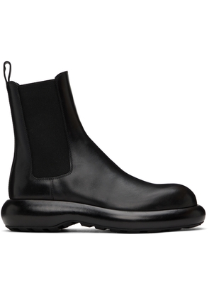 Jil Sander Black Platform Chelsea Boots