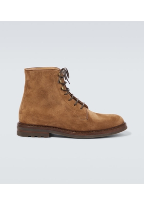 Brunello Cucinelli Suede lace-up boots