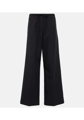 Toteme High-rise cotton wide-leg pants