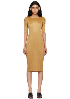 PLEATS PLEASE ISSEY MIYAKE Yellow Monthly Colors May Midi Dress