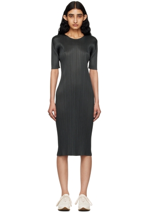PLEATS PLEASE ISSEY MIYAKE Gray Monthly Colors May Midi Dress
