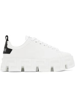 Versace White Greca Portico Strap Sneakers