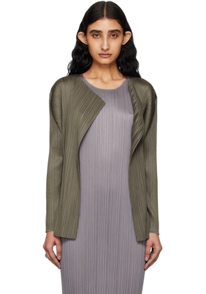 PLEATS PLEASE ISSEY MIYAKE Khaki Monthly Colors March Cardigan