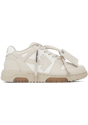 Off-White White & Beige Out Of Office Sneakers