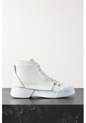 JW Anderson - Paneled Leather And Canvas High-top Sneakers - White - IT36,IT37,IT38,IT39,IT40,IT41,IT42