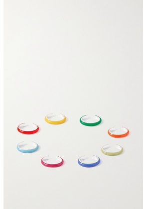Fry Powers - The Complete Set Unicorn Rainbow Set Of Eight Sterling Silver And Enamel Ear Cuffs - Pink - One size