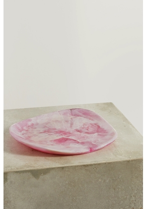 Dinosaur Designs - Pebble 33cm Swirled Resin Plate - Pink - One size