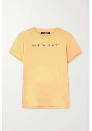 Acne Studios - Printed Cotton-jersey T-shirt - Orange - xx small,x small,small,medium,large