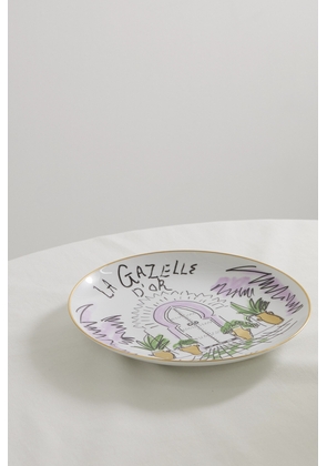 GINORI 1735 - + Luke Edward Hall Marrakech 27cm Gold-plated Porcelain Plate - Purple - One size