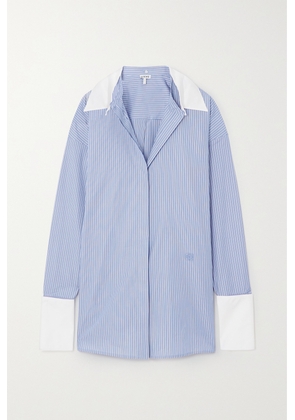 Loewe - Convertible Striped Cotton Shirt - Blue - FR32,FR34,FR36,FR38,FR40,FR42,FR44